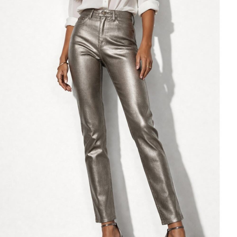 We The Free Phoenix Coated Metallic Skinny‎ Jeans Gold Bronze 26 US 2 NWOT